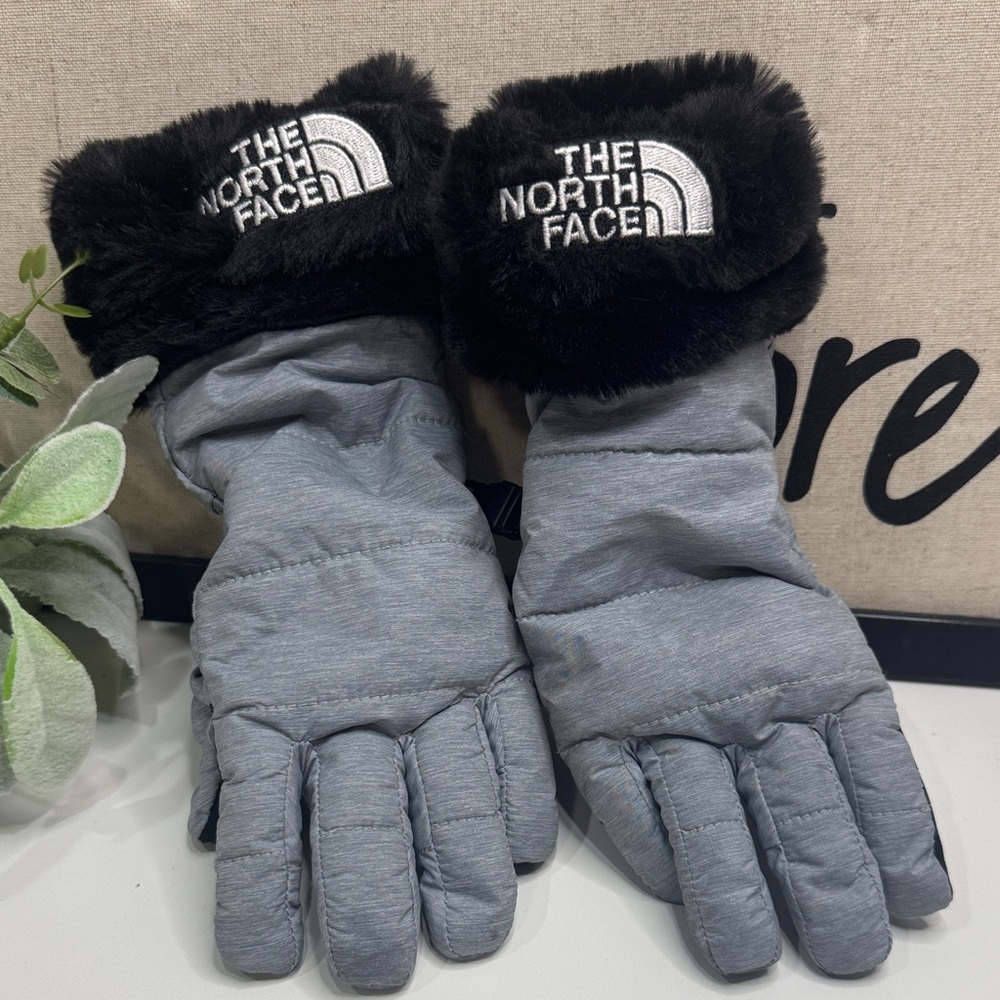 The North Face Black and Gray Insulated Gloves
